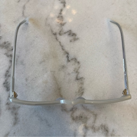 MAN REPELLER Unibrow Cat Eye White Acetate Triangular Small Lens Sunglasses - Picture 3 of 9